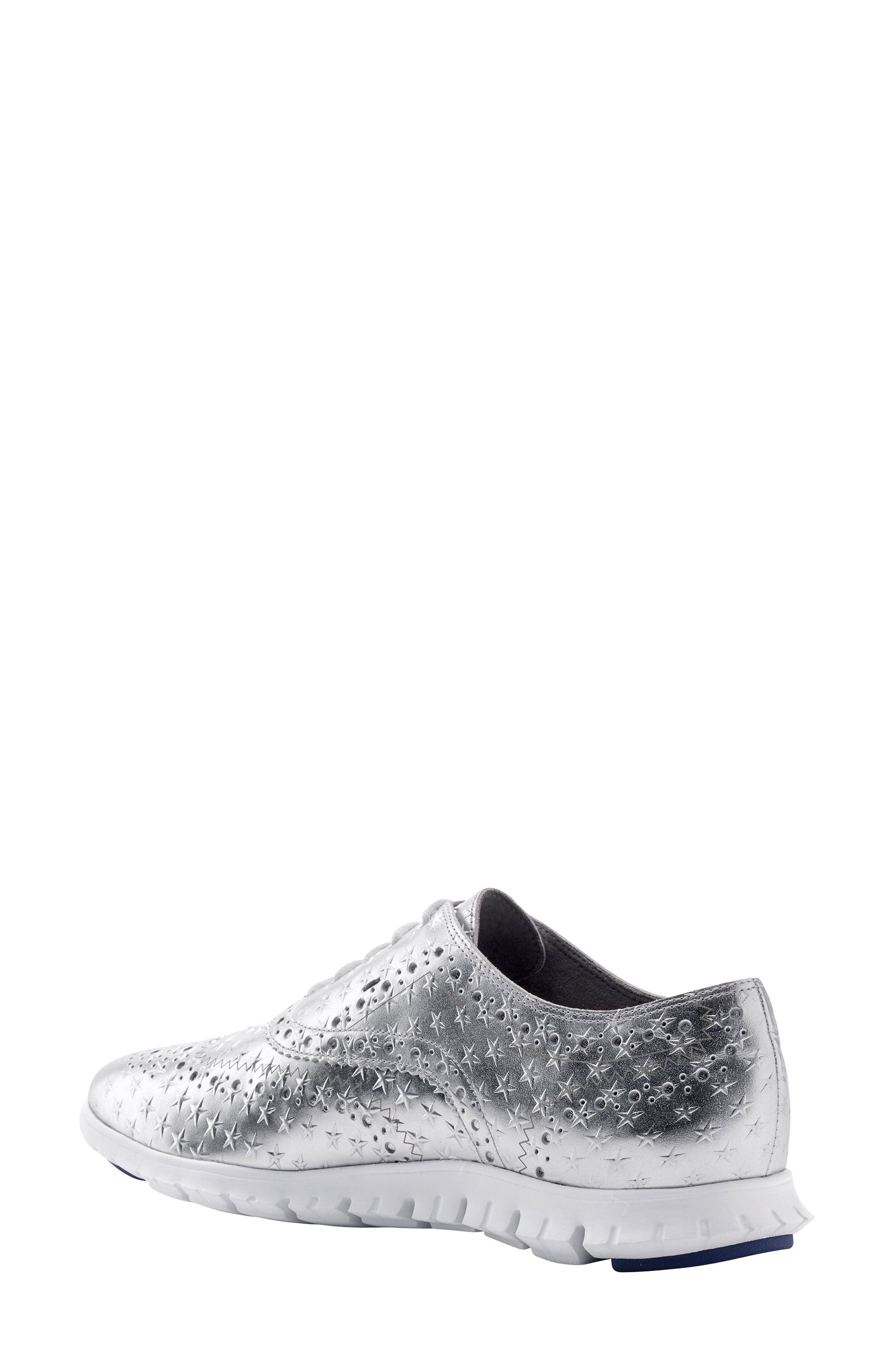 'ZeroGrand' Perforated Wingtip (Nordstrom Exclusive), Alternate, color, OPTIC WHITE EMBOSSED LEATHER