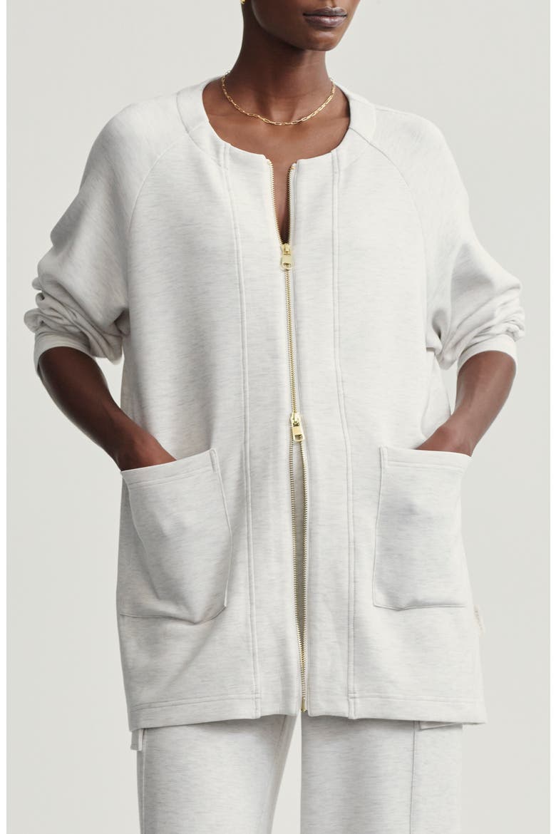 Augusta DoubleSoft® Zip-Up Sweatshirt, Main, color, IVORY MARL