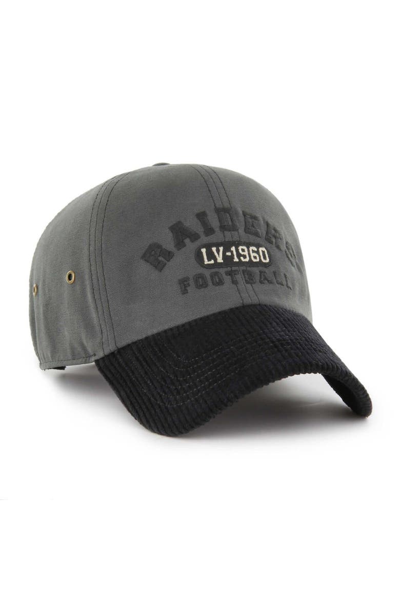 Men's '47 Charcoal Las Vegas Raiders Ridgeway Clean Up Adjustable Hat, Alternate, color, Charcoal