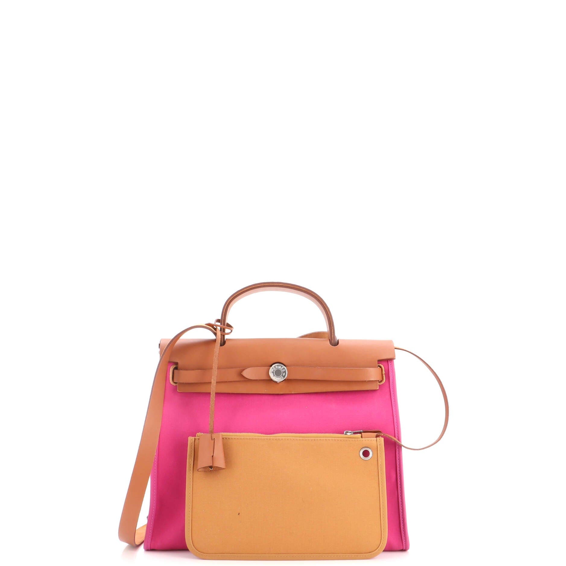 Herbag Zip Leather and Toile 31, Alternate, color, Pink