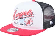 New Era Men's New Era White/Red California Angels Retro Script Trucker 9FIFTY Snapback Hat
