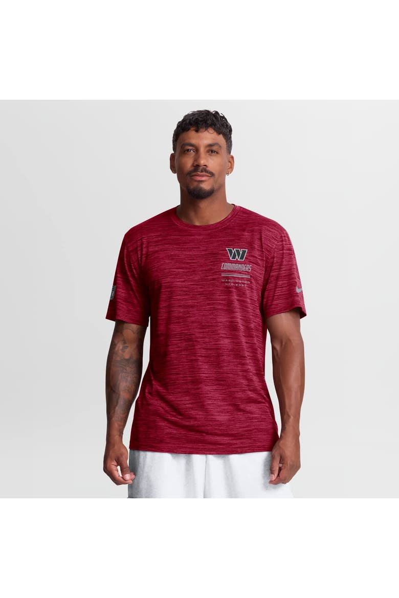Men's Nike Burgundy Washington Commanders Sideline Double Covered Dri-FIT Velocity T-Shirt, Main, color, Burgundy