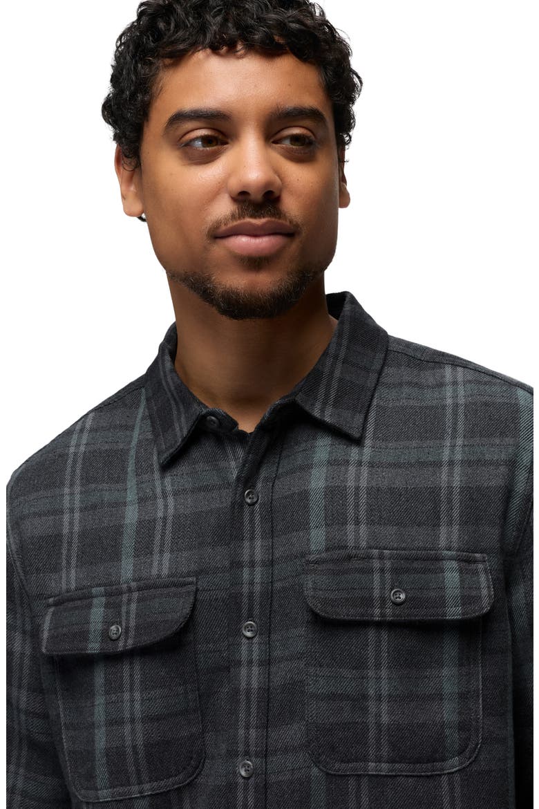 Westbrook Plaid Recycled Blend Button-Up Shirt, Alternate, color, COAL SHADOW