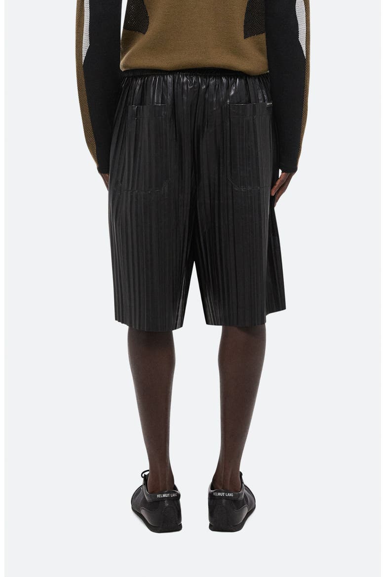 Pleated Leather Shorts, Alternate, color, BLACK - 001
