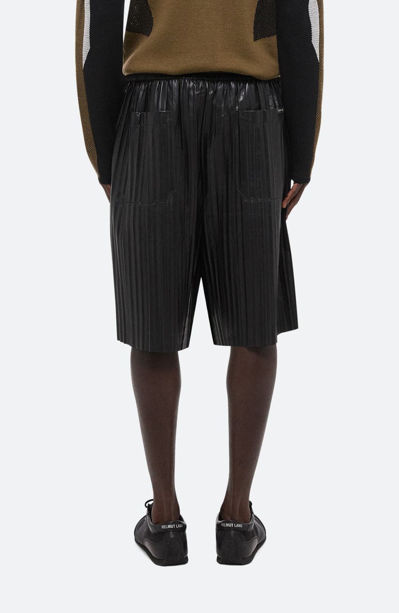 Helmut Lang Pleated Leather Shorts, Alternate, color, 