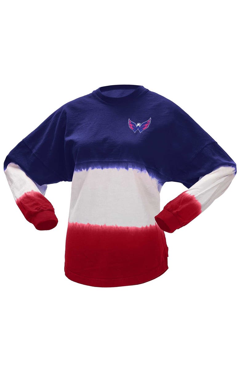 SPIRIT JERSEY Women's Fanatics Branded Navy/Red Washington Capitals Ombre Long Sleeve T-Shirt, Alternate, color, Navy