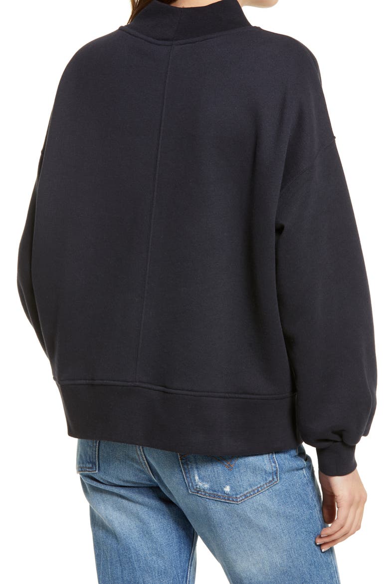 Nevarra Mock Neck Sweatshirt, Alternate, color, INK BLUE