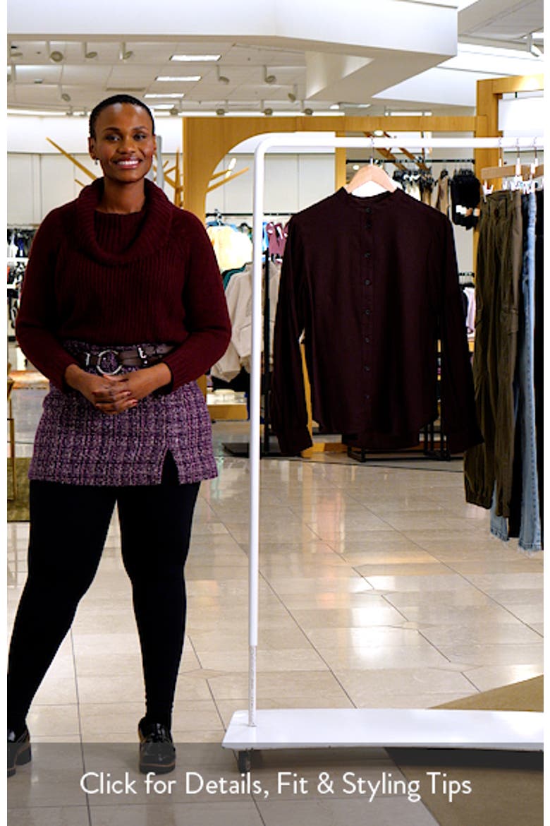 Band Collar Flannel Button-Up Shirt video