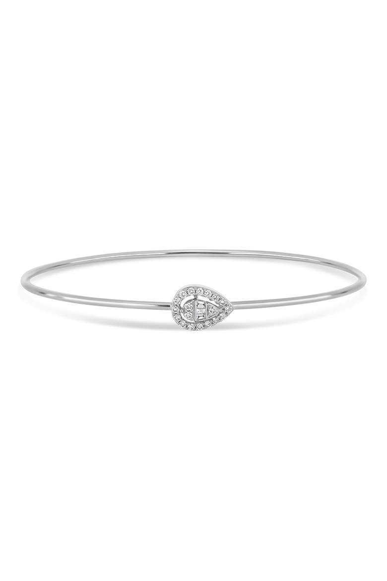 18K Gold Mika Diamond Bangle Bracelet, Main, color, 18K WHITE GOLD/ DIAMOND