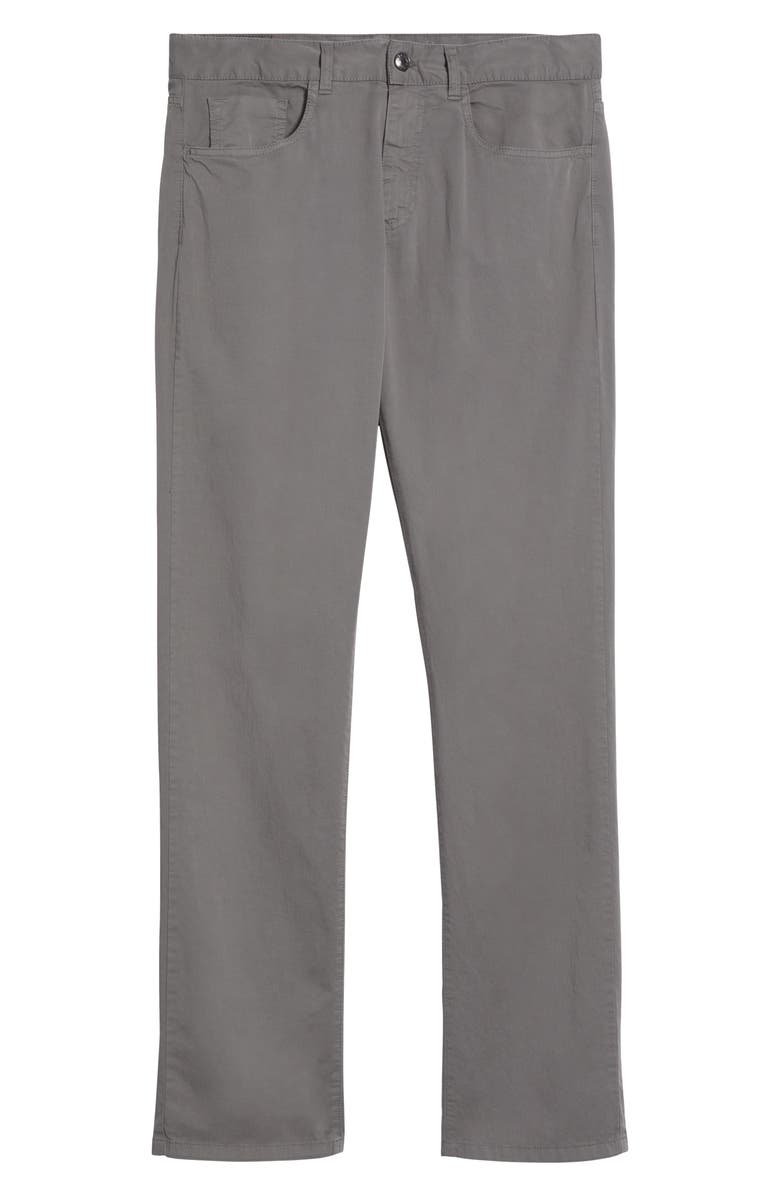 Canali Regular Fit 5-Pocket Cotton Stretch Twill Pants, Alternate, color, Grey