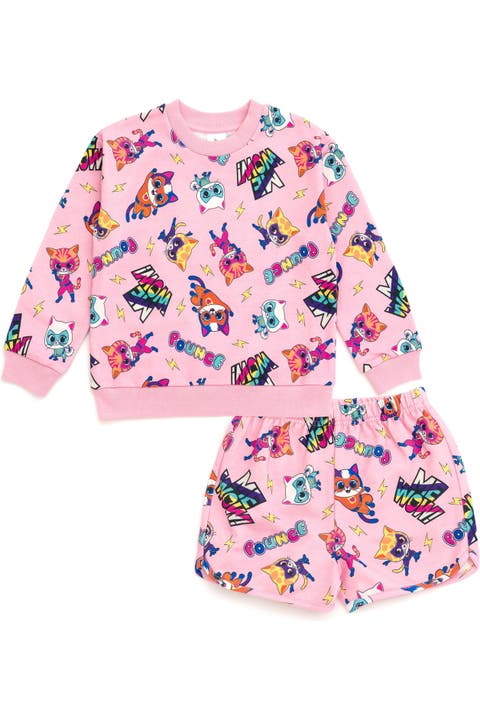 Super Kitties 2-Piece Sweatshirt and Shorts Set