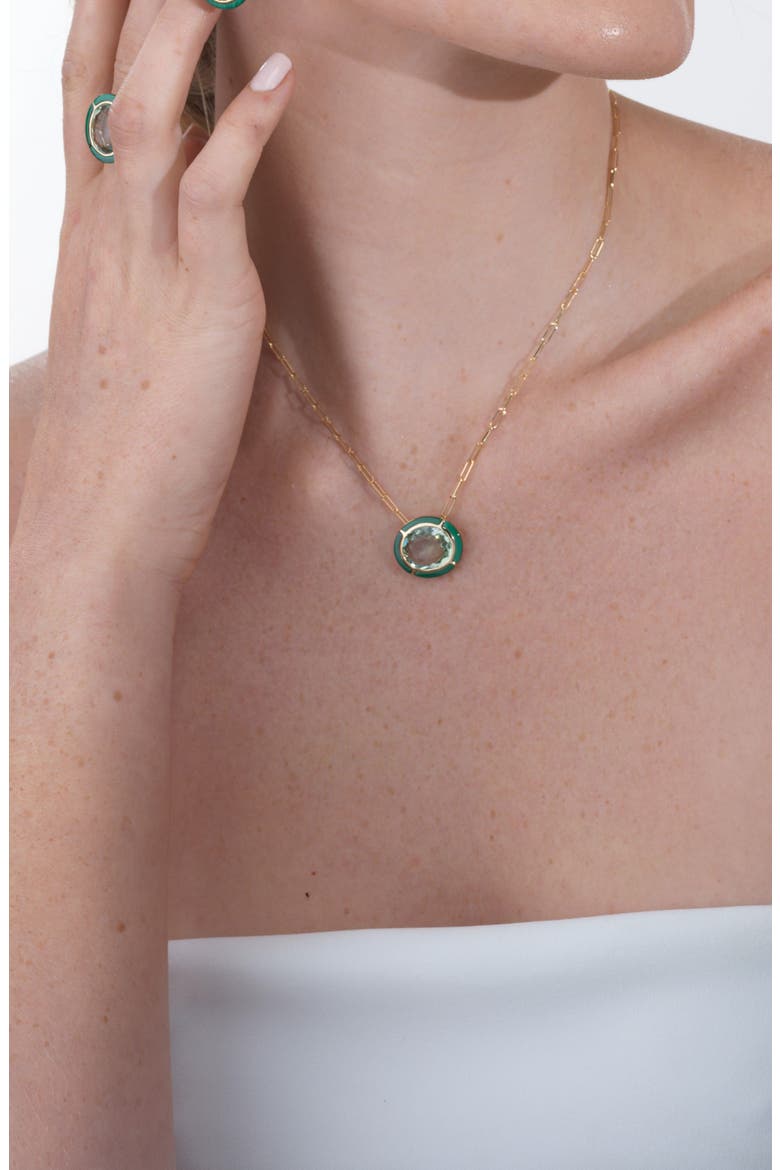 Melange Blue Topaz Pendant Necklace, Alternate, color, PRASIOLITE/ MALACHITE