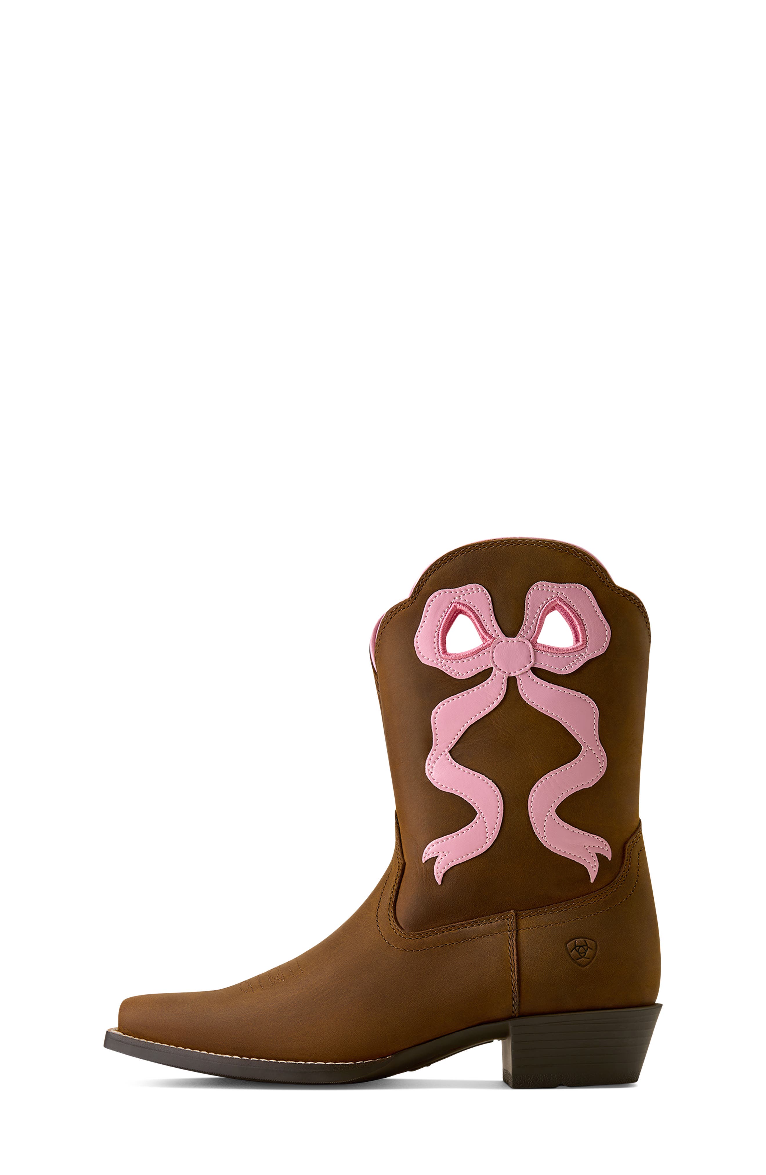 Kids' Lil Beaux Leather Western Boot, Alternate, color, DISTRESSED BROWN
