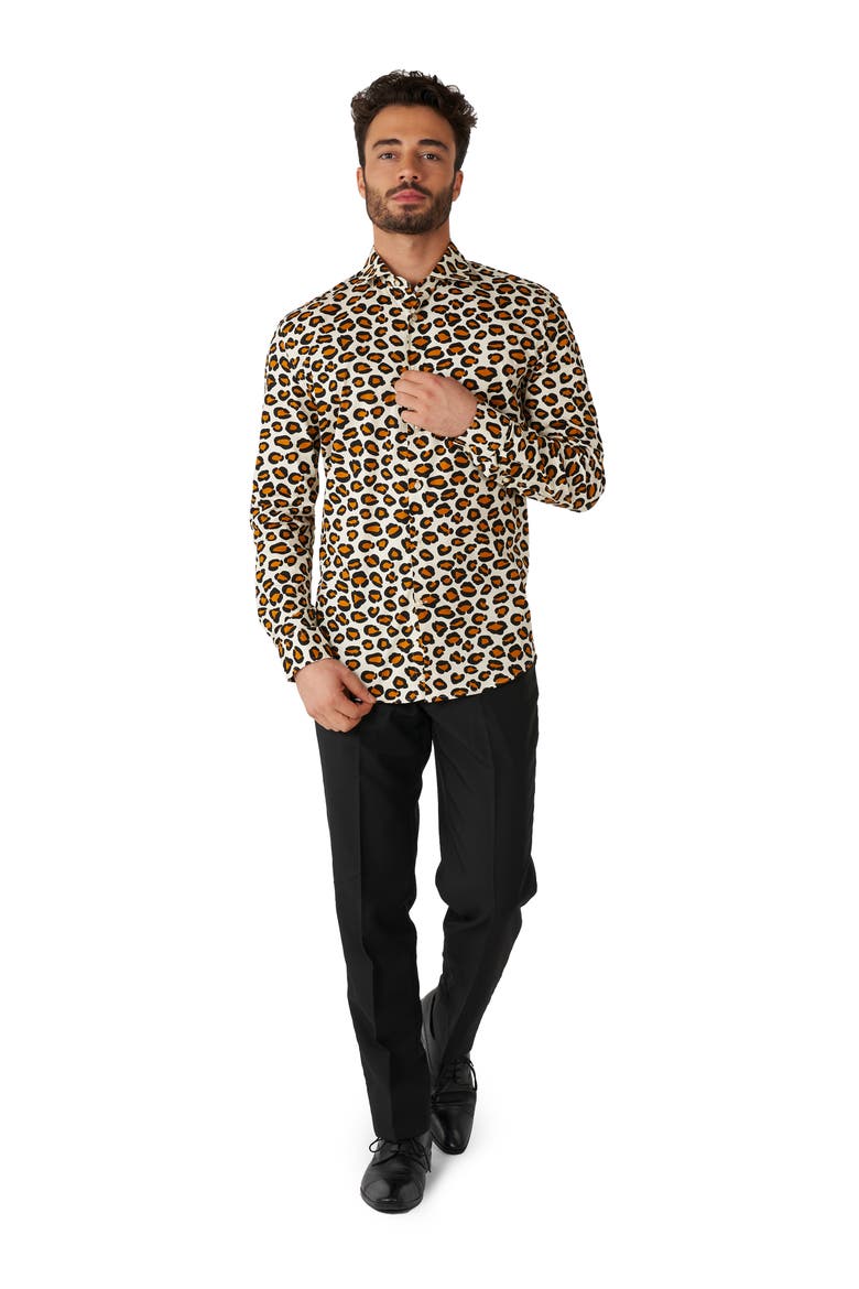 The Jag Trim Fit Button-Up Shirt, Alternate, color, BEIGE