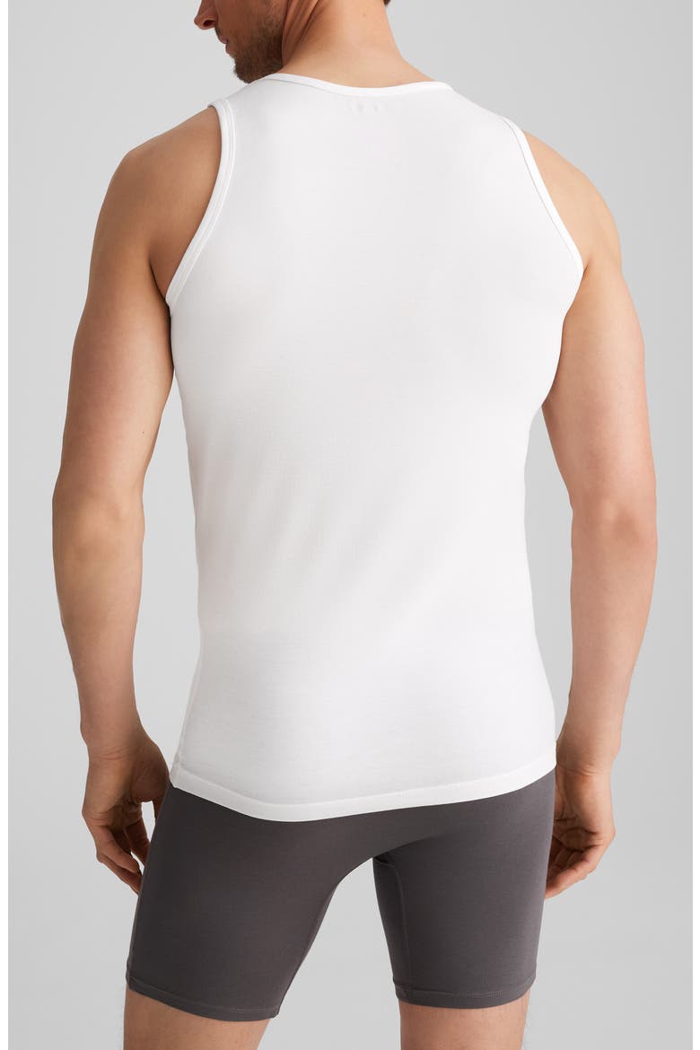 Men's Cool Stretch Cotton 3-Pack Rib Tanks, Alternate, color, WHITE