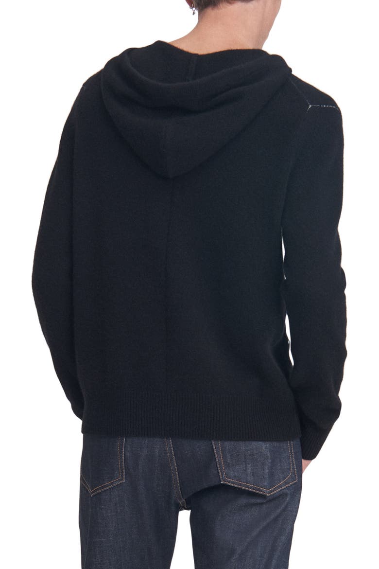 Haldon Cashmere Hoodie, Alternate, color, BLACK
