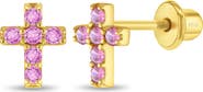 In Season Jewelry Cubic Zirconia Cross Earrings