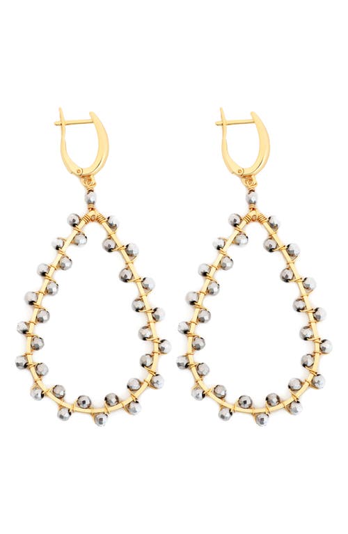 Panacea Beaded Teardrop Earrings In Gold