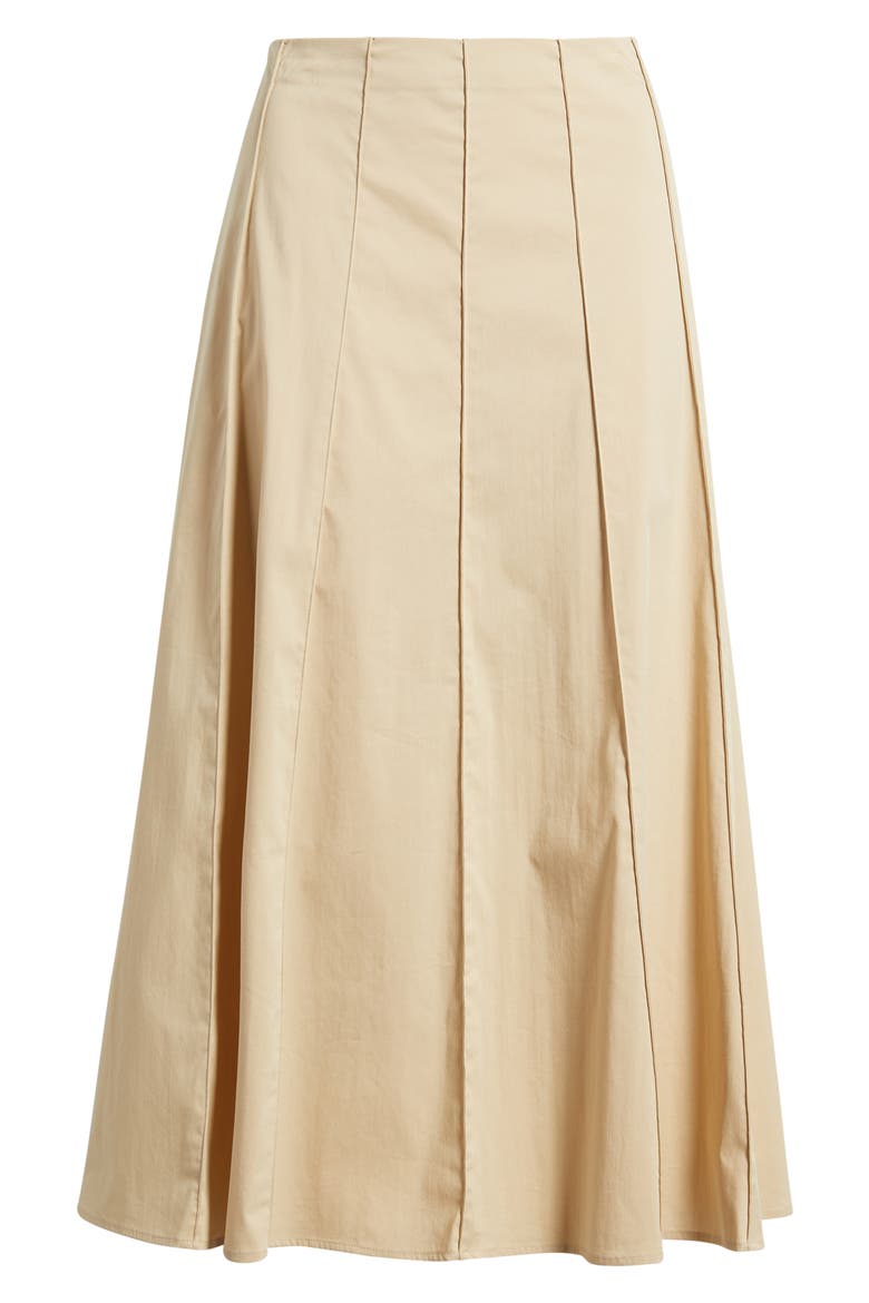Paneled A-Line Midi Skirt, Main, color, SAFARI