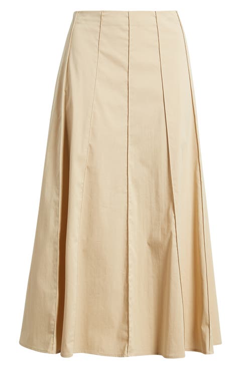 Paneled A-Line Midi Skirt (Regular & Petite)