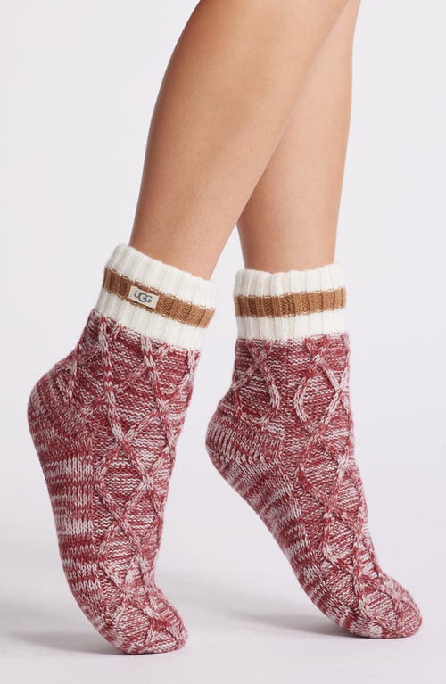 Ugg(r) Deedee Fleece Lined Quarter Crew Socks In Brown