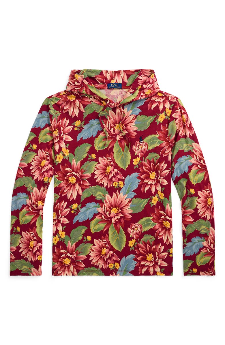 Polo Ralph Lauren Floral Print Cotton Jersey Hooded T-Shirt, Alternate, color, 