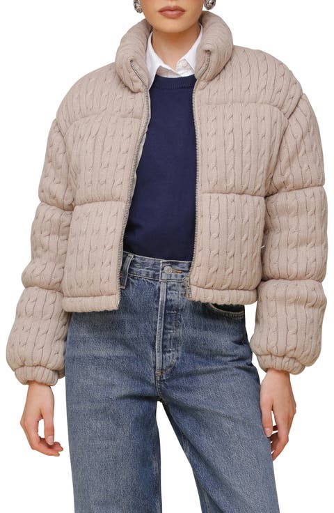 Crop Sweater Puffer Jacket