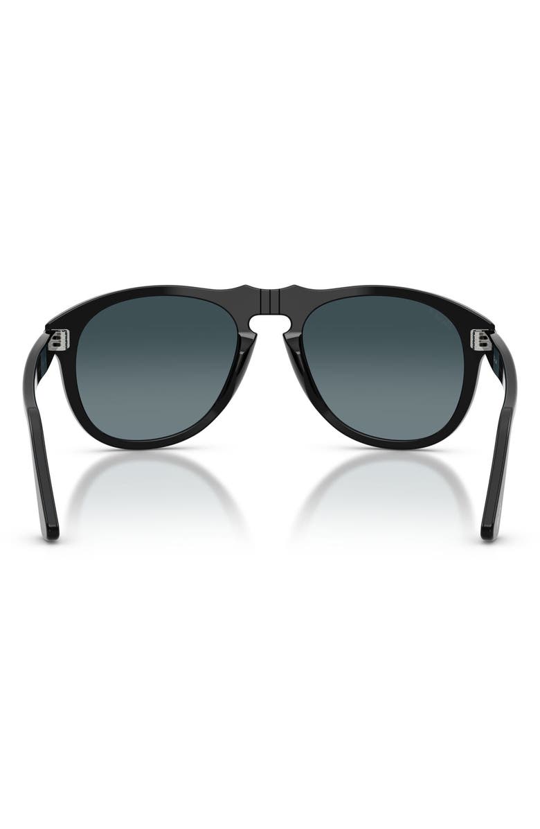 Persol 56mm Polarized Pilot Sunglasses, Alternate, color, Black / Polar Gradient Blue