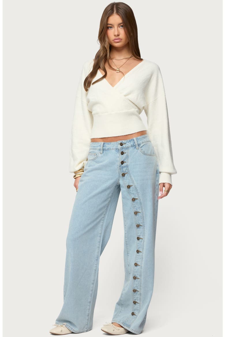 Adison Button Fly Low Rise Baggy Jeans, Alternate, color, LIGHT-BLUE