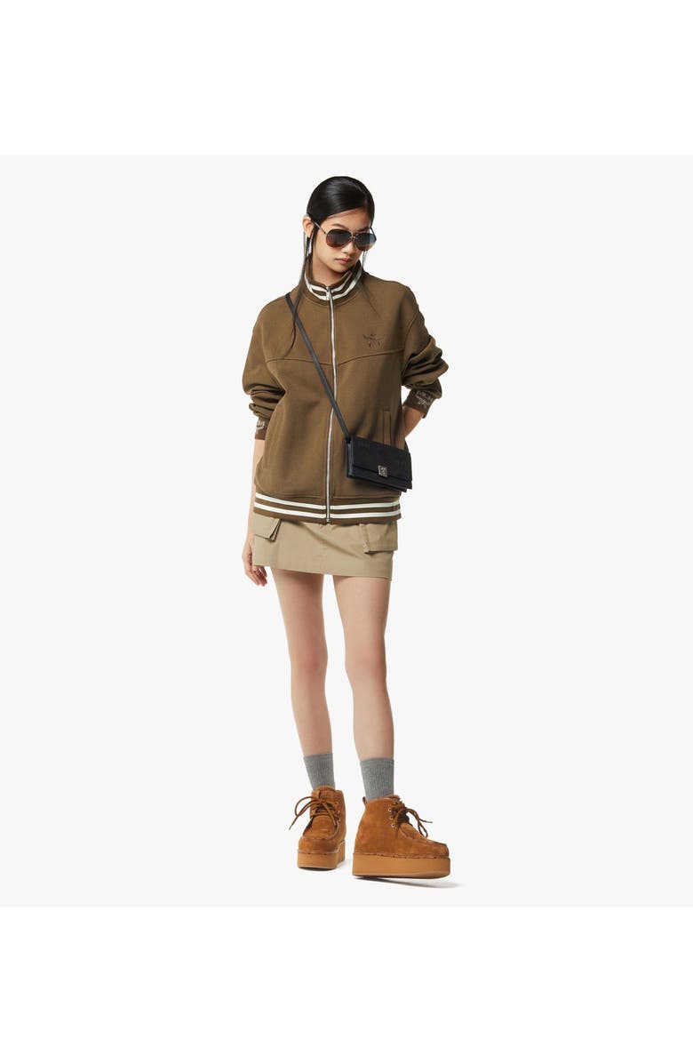 MCM Large Aren Chain Wallet in Embossed Monogram Leather, Alternate, color, Black