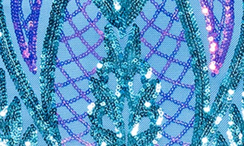 Blondie Nites Sequin Sleeveless Mermaid Gown In Blue