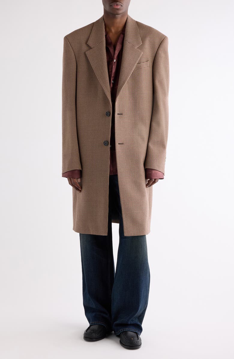 Acne Studios Otam Houndstooth Wool Coat, Alternate, color, Multi Brown