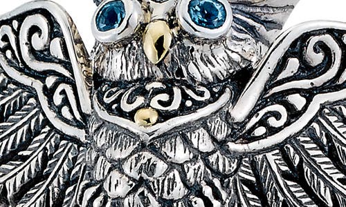 Samuel B. Blue Topaz Owl Ring