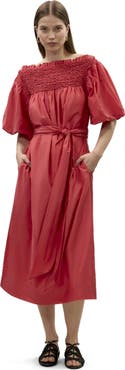 Rebecca Taylor Merrick Silk Cotton Midi Dress