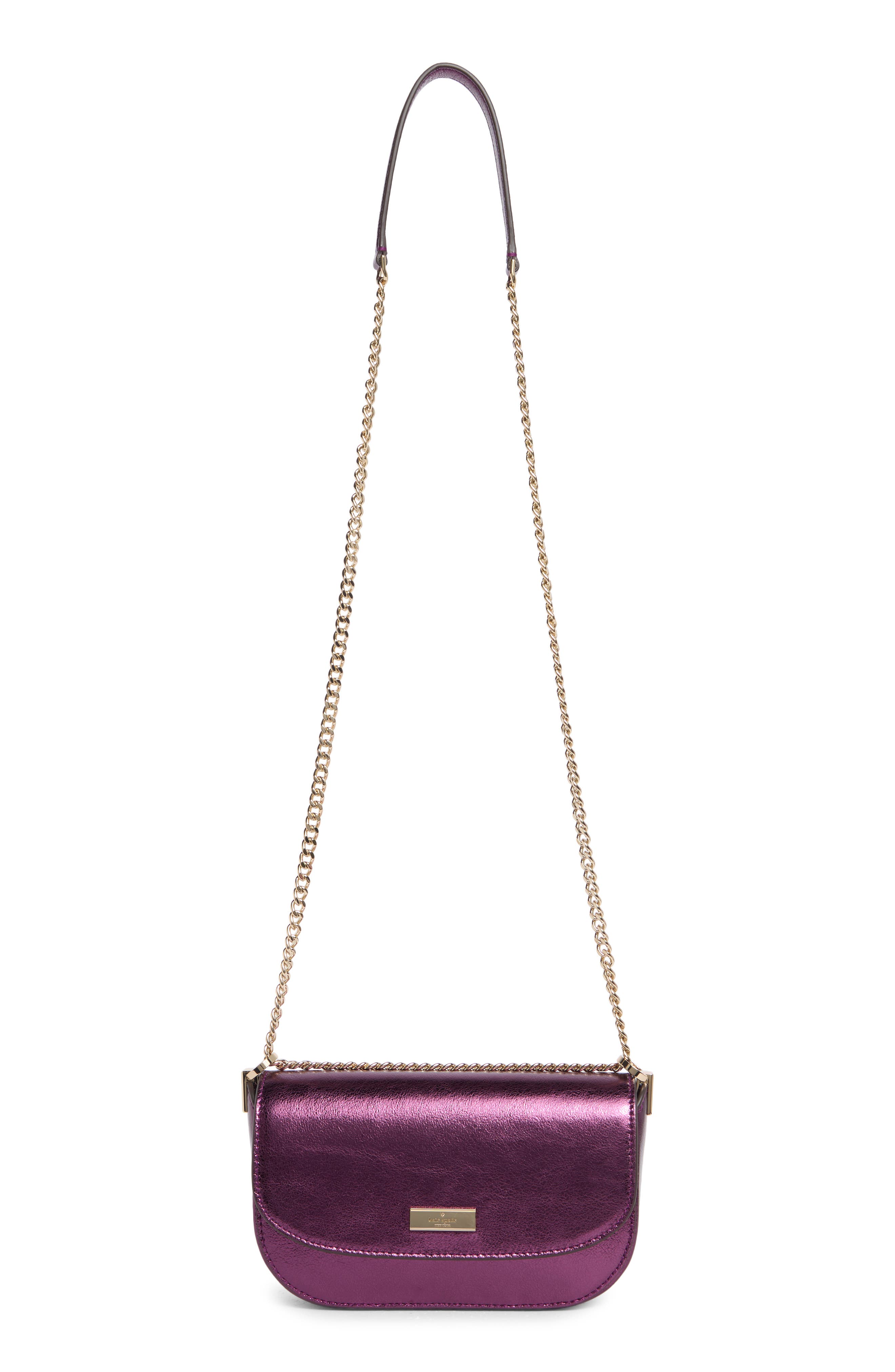 krista metallic chain flap crossbody bag