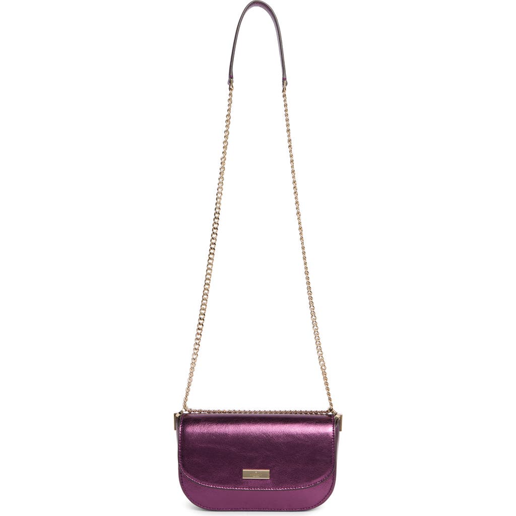 Kate Spade New York Krista Metallic Chain Flap Crossbody Bag In Purple