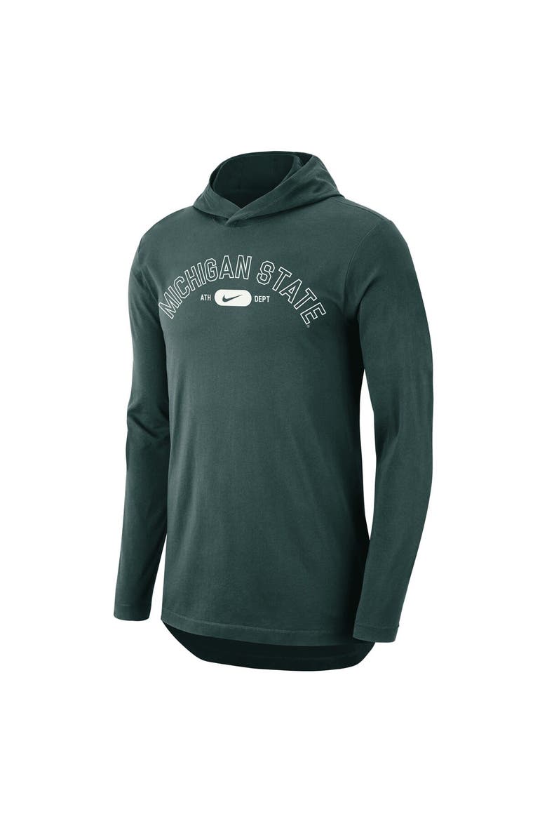 Men's Nike Green Michigan State Spartans Campus Performance Tri-Blend Long Sleeve Hoodie T-Shirt, Alternate, color, Green