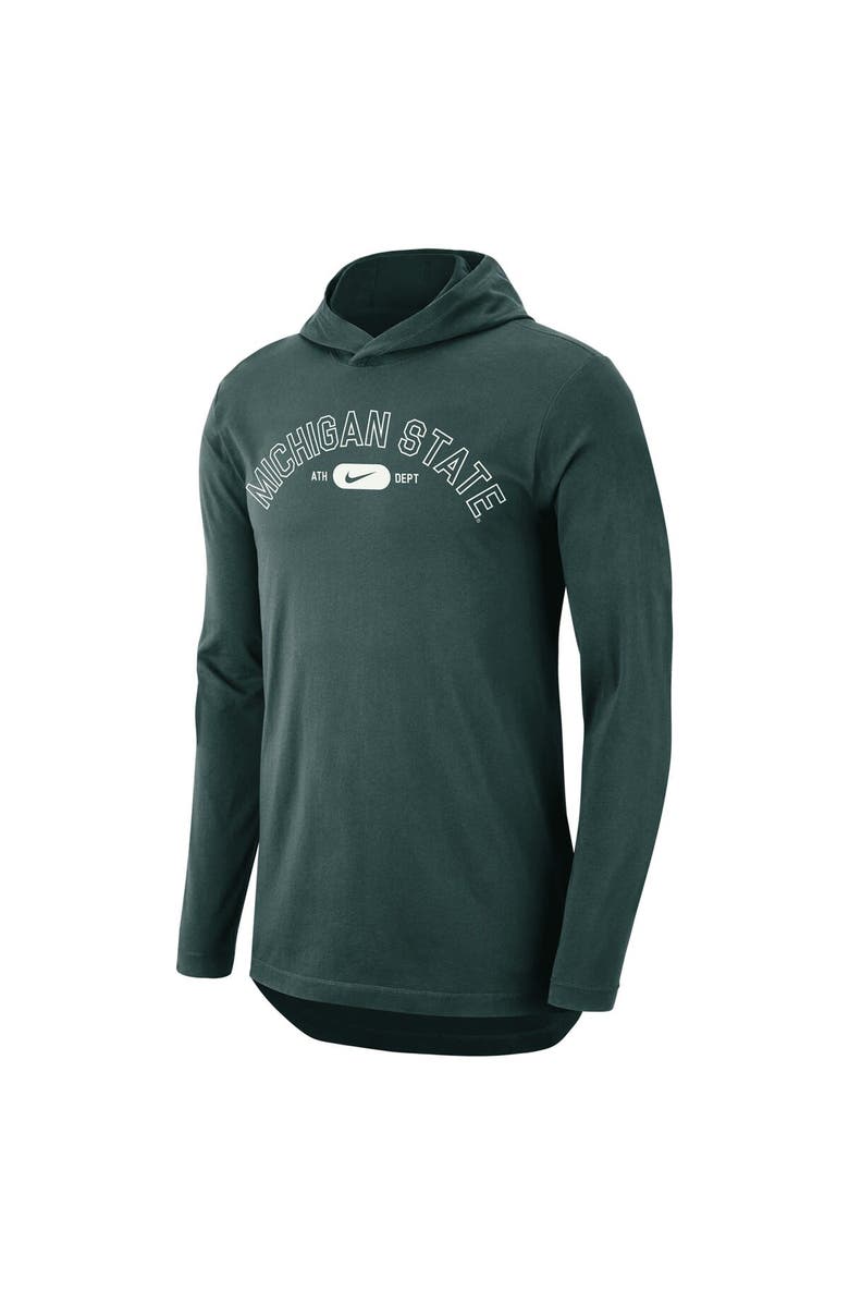 Nike Men's Nike Green Michigan State Spartans Campus Performance Tri-Blend Long Sleeve Hoodie T-Shirt, Alternate, color,