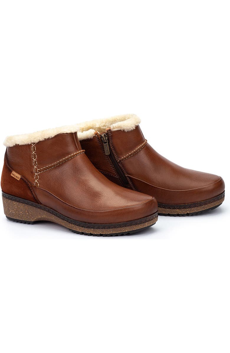 PIKOLINOS Granada Faux Fur Bootie, Alternate, color, Cuero