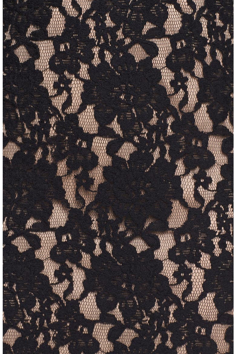 Mesh Inset Lace Dress, Alternate, color, BLACK