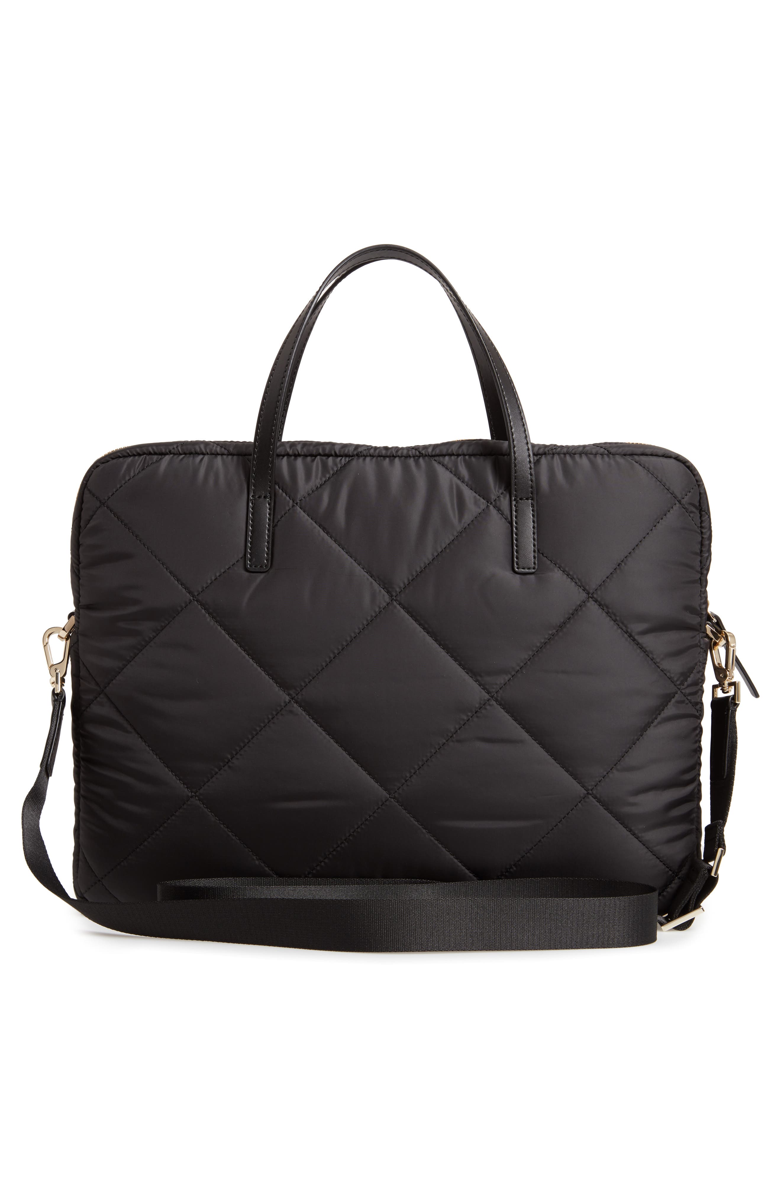 Kate Spade New York quilted nylon universal laptop commuter bag, Alternate, color, 