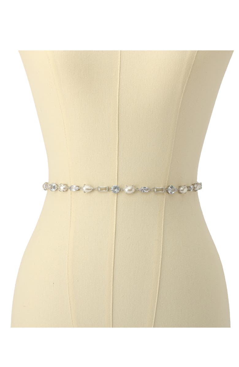 Kate Spade New York imitation pearl bridal belt, Alternate, color, 