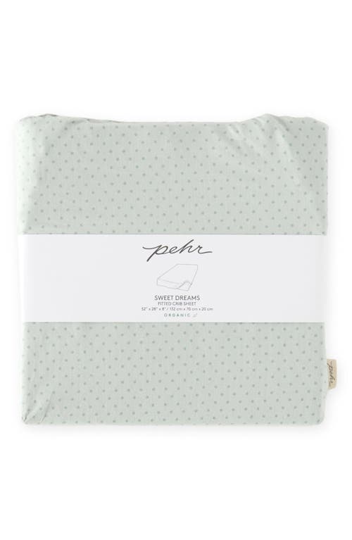 Pehr Pin Dot Organic Cotton Crib Sheet In Gray