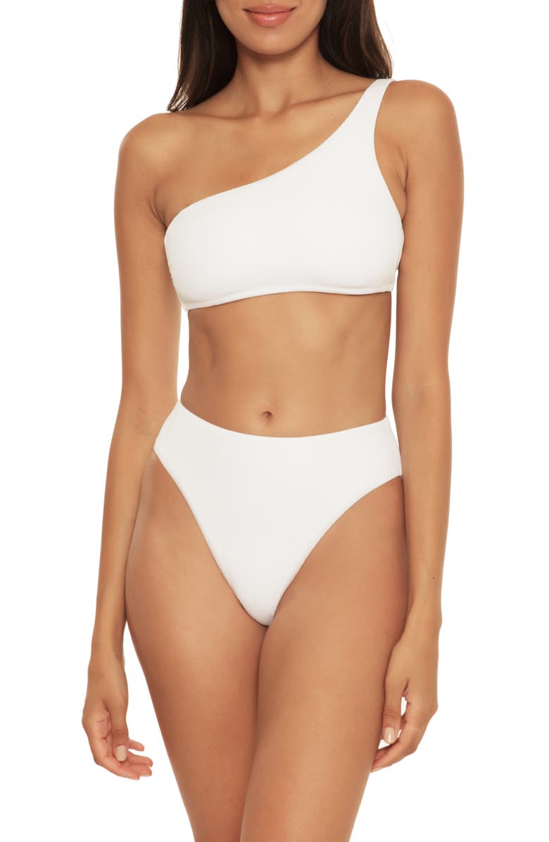 Becca Pucker Up Asymmetric One-Shoulder Bikini Top, Alternate, color, 
