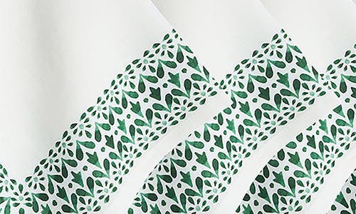 Juliska Iberian Border Set Of 4 Linen Napkins In Green