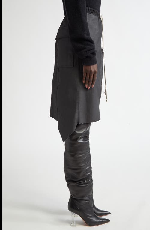 Rick Owens Womens  Drawstring-waist High-rise Wool Maxi Skirt In Black