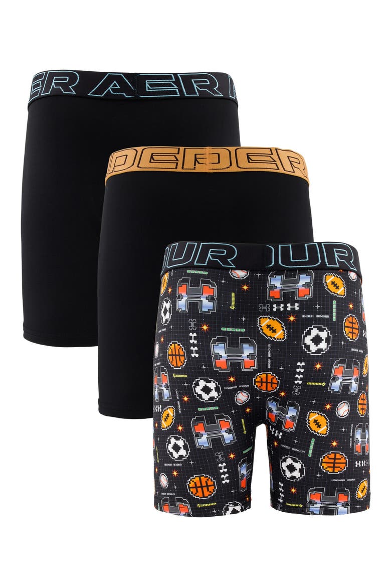 Assorted 3-Pack UA Performance Tech™ Boxer Briefs, Alternate, color, BLACK MULTI