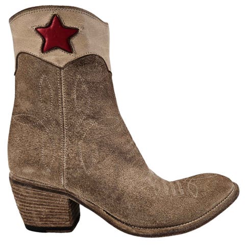 Cowboy Round Toe Star Ankle Boot