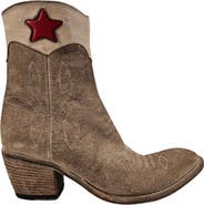 Madison Maison Cowboy Round Toe Star Ankle Boot