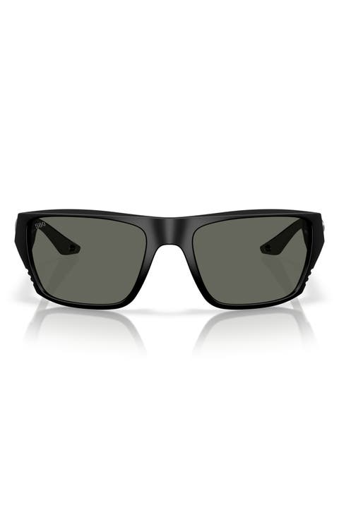 Finlet 59mm Polarized Rectangular Sunglasses